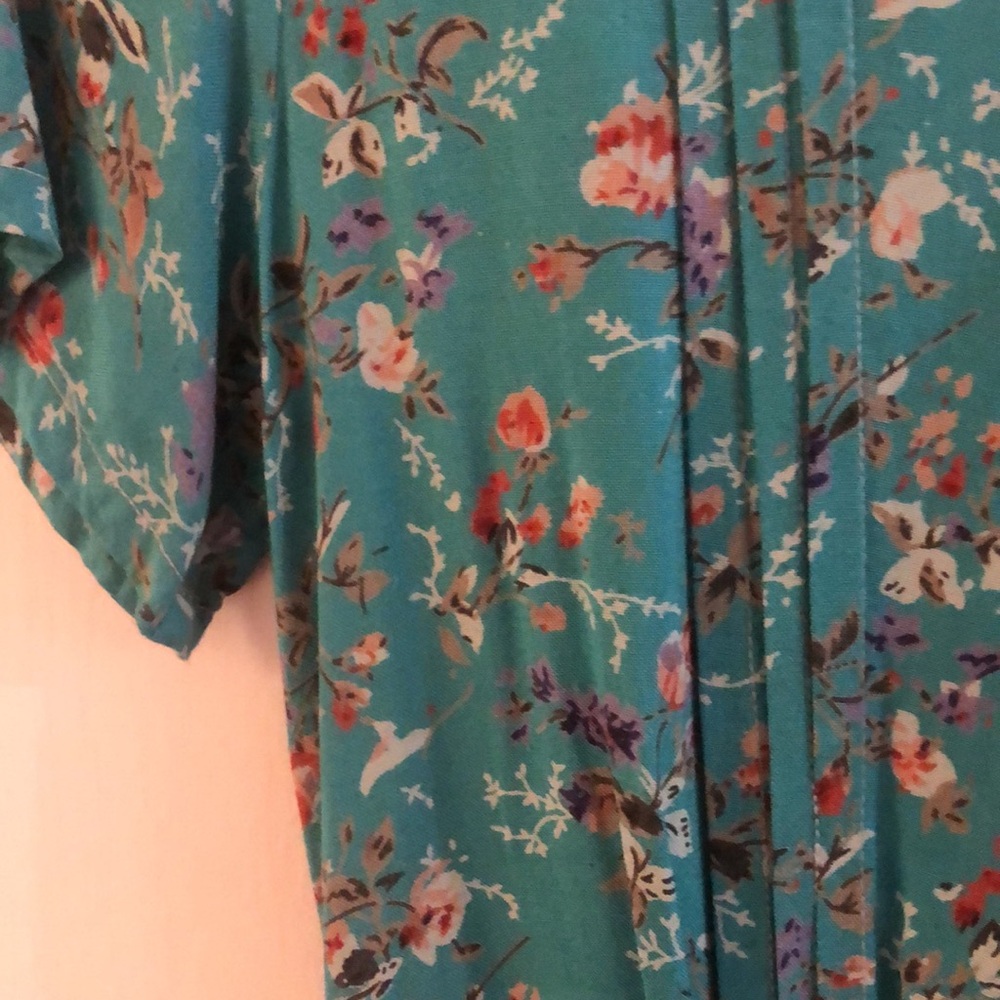 Adorable Access Teal Flowered Skort Romper - Picture 8 of 8